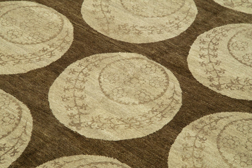 Tebriz Brown Classic Cotton Wool Handmade Area Rug 5'10'' x 8'2''