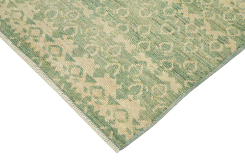 Tebriz Green Classic Cotton Wool Handmade Area Rug 6'2'' x 8'11''