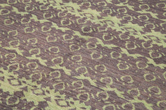 Tebriz Purple Classic Cotton Wool Handmade Area Rug 6'3'' x 8'6''