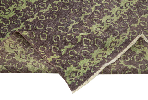 Tebriz Purple Classic Cotton Wool Handmade Area Rug 6'3'' x 8'6''