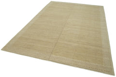 Tebriz Beige Classic Cotton Wool Handmade Area Rug 7'1'' x 10'1''