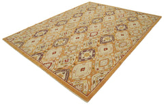 Tebriz Beige Classic Cotton Wool Handmade Area Rug 7'10'' x 9'11''