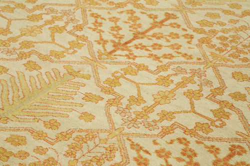 Tebriz Beige Classic Cotton Wool Handmade Area Rug 8'0'' x 10'1''