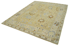 Tebriz Beige Classic Cotton Wool Handmade Area Rug 7'10'' x 9'11''