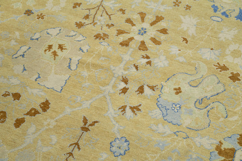 Tebriz Beige Classic Cotton Wool Handmade Area Rug 7'10'' x 9'11''