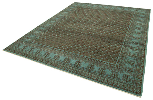 Handmade Area Rug – Tebriz Turquoise Classic Wool Cotton Carpet 7'10''x9'10''