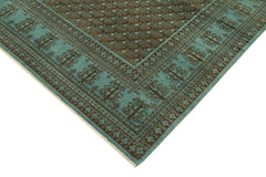 Handmade Area Rug – Tebriz Turquoise Classic Wool Cotton Carpet 7'10''x9'10''
