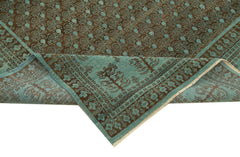 Handmade Area Rug – Tebriz Turquoise Classic Wool Cotton Carpet 7'10''x9'10''