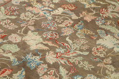 Tebriz Brown Classic Cotton Wool Handmade Area Rug 5'0'' x 6'7''