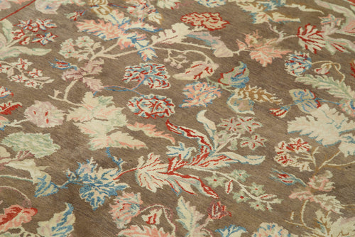 Tebriz Brown Classic Cotton Wool Handmade Area Rug 5'0'' x 6'7''