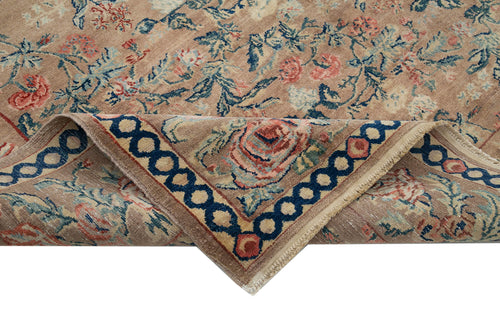 Tebriz Brown Classic Cotton Wool Handmade Area Rug 6'9'' x 8'4''