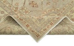 Handmade Area Rug – Classic Beige Turkish Hand Knotted Cotton Wool Carpet 9'9''x12'8''