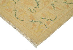 Tebriz Beige Classic Cotton Wool Handmade Area Rug 7'7'' x 9'2''