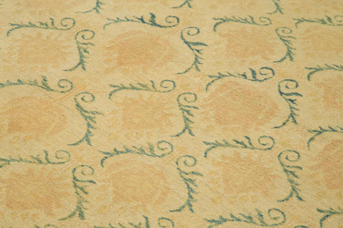 Tebriz Beige Classic Cotton Wool Handmade Area Rug 7'7'' x 9'2''