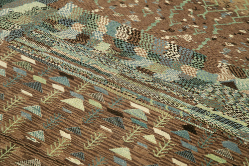 Tebriz Brown Classic Cotton Wool Handmade Area Rug 6'6'' x 7'11''