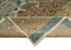 Tebriz Brown Classic Cotton Wool Handmade Area Rug 6'6'' x 7'11''