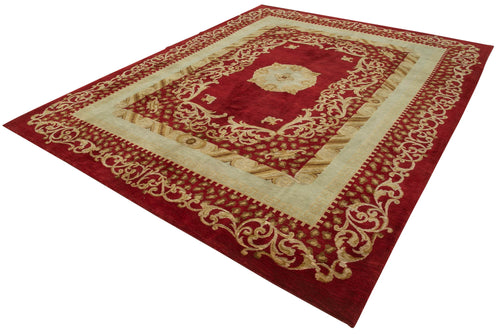 Tebriz Red Classic Cotton Wool Handmade Area Rug 8'2'' x 10'4''