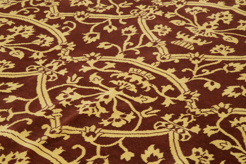 Tebriz Red Classic Cotton Wool Handmade Area Rug 9'3'' x 12'4''