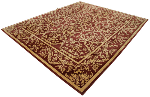 Tebriz Red Classic Cotton Wool Handmade Area Rug 8'4'' x 10'0''