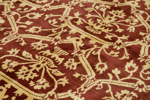 Tebriz Red Classic Cotton Wool Handmade Area Rug 8'4'' x 10'0''