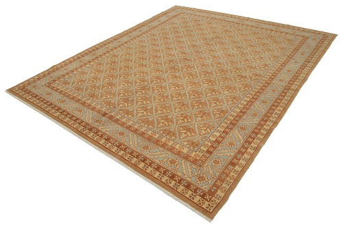Tebriz Orange Classic Cotton Wool Handmade Area Rug 7'7'' x 9'5''
