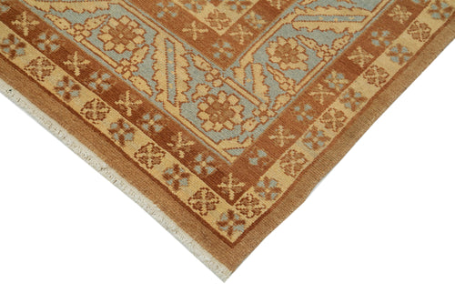 Tebriz Orange Classic Cotton Wool Handmade Area Rug 7'7'' x 9'5''