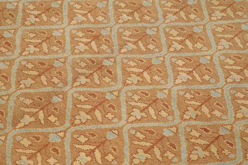 Tebriz Orange Classic Cotton Wool Handmade Area Rug 7'7'' x 9'5''