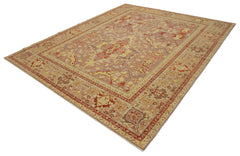 Tebriz Purple Classic Cotton Wool Handmade Area Rug 7'10'' x 10'1''