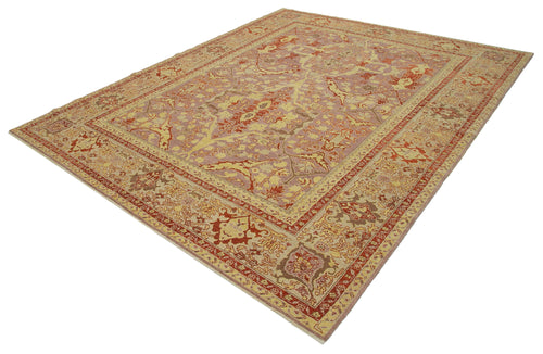 Tebriz Purple Classic Cotton Wool Handmade Area Rug 7'10'' x 10'1''