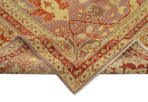 Tebriz Purple Classic Cotton Wool Handmade Area Rug 7'10'' x 10'1''