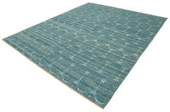 Handmade Area Rug – Classic Blue Tebriz Wool Cotton Rug 8'4''x9'10'' by Agacan