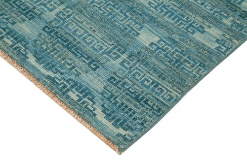 Handmade Area Rug – Classic Blue Tebriz Wool Cotton Rug 8'4''x9'10'' by Agacan