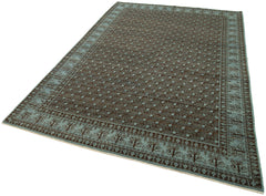 Handmade Area Rug - Tebriz Turquoise Vintage Hand Knotted Wool Carpet 5'11''x8'11''