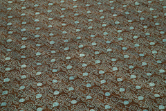 Handmade Area Rug - Tebriz Turquoise Vintage Hand Knotted Wool Carpet 5'11''x8'11''