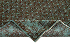 Handmade Area Rug - Tebriz Turquoise Vintage Hand Knotted Wool Carpet 5'11''x8'11''