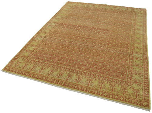 Tebriz Yellow Classic Cotton Wool Handmade Area Rug 5'11'' x 8'0''
