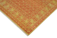 Tebriz Yellow Classic Cotton Wool Handmade Area Rug 5'11'' x 8'0''