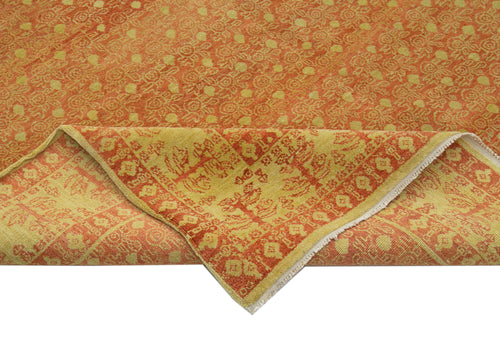 Tebriz Yellow Classic Cotton Wool Handmade Area Rug 5'11'' x 8'0''