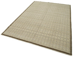 Tebriz Beige Classic Cotton Wool Handmade Area Rug 5'11'' x 9'0''