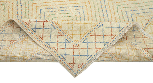 Tebriz Beige Classic Cotton Wool Handmade Area Rug 6'2'' x 8'9''