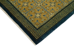Tebriz Green Classic Cotton Wool Handmade Area Rug 5'10'' x 9'3''