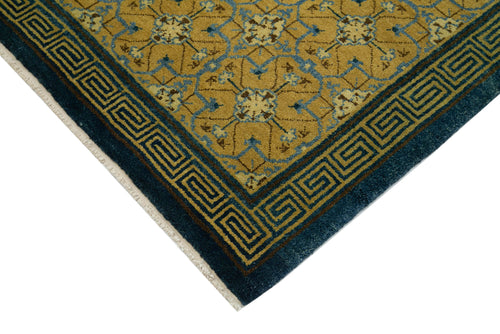 Tebriz Green Classic Cotton Wool Handmade Area Rug 5'10'' x 9'3''