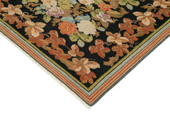 Tebriz Black Classic Cotton Wool Handmade Area Rug 7'4'' x 10'0''