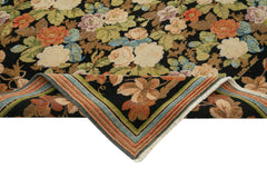 Tebriz Black Classic Cotton Wool Handmade Area Rug 7'4'' x 10'0''