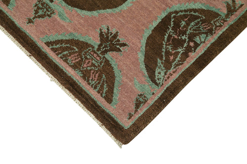 Tebriz Purple Classic Cotton Wool Handmade Area Rug 9'0'' x 11'11''