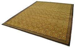 Tebriz Yellow Classic Cotton Wool Handmade Area Rug 8'0'' x 10'0''