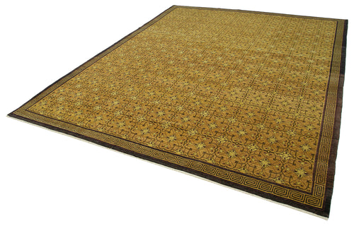Tebriz Yellow Classic Cotton Wool Handmade Area Rug 8'0'' x 10'0''