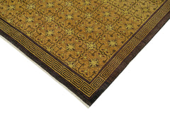Tebriz Yellow Classic Cotton Wool Handmade Area Rug 8'0'' x 10'0''