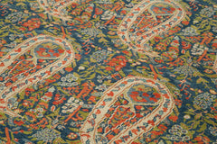 Handmade Area Rug - Tebriz Blue Classic Cotton Wool Vintage Carpet 7'11''x10'