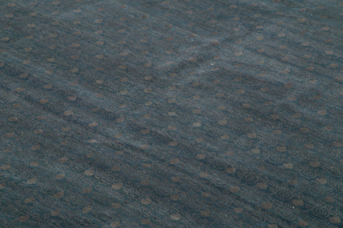 Handmade Area Rug – Turkish Hand Knotted Blue Classic Wool Cotton Carpet 8'10"x12'2"